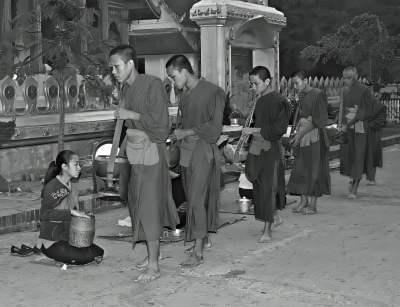 Daily Alms Giving, Laos